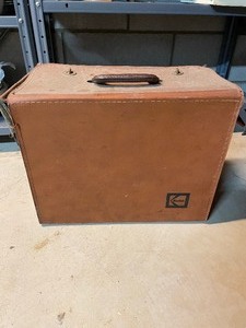 lot 219 image: Kodak Ektragraphic Model AF-2 Slide Projector and Da-Lite Screen