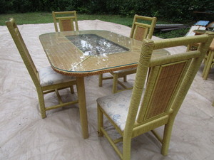 Link Wicker Dine Table & 4 Chairs