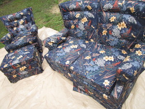 Loveseat, Rocker, Ottoman