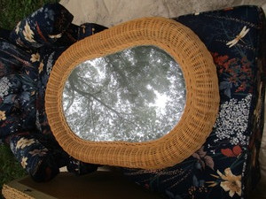 Wicker Framed Mirror