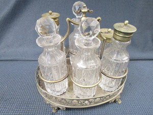 Antique Table Set - Cruets & Shaker