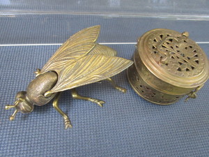 Brass Fly Ashtray, Filigree Vessel