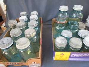 Blue canning Jars