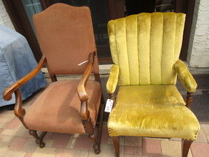 Two Highback Hotel Chairs - Vintage