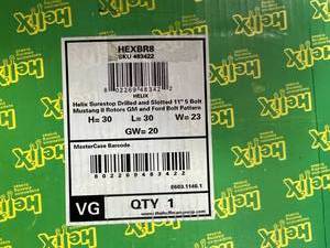 lot 57 image: NIB Helix Surestop Drilled & Slotted 11 5 Bolt Mustang 2 Rotors GM & Ford Bolt Pattern
