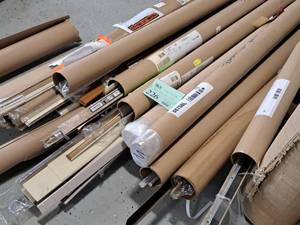 lot 226 image: Pallet of misc. Vinyl, metal, and wood trim