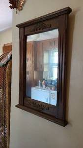 lot 46 image: Wood Framed mirror