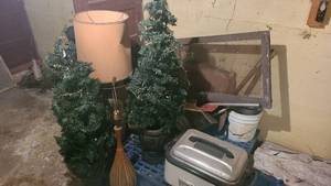 lot 108 image: Collection of lamps, faux greenery, tools and more