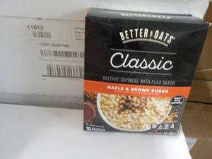 lot 338 image: 6 ct Boxes Better Oats 10 Pouches e...