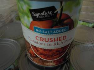 lot 414 image: 12 ct 28 oz Cans Signature No Salt ...