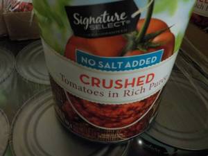 lot 415 image: 12 ct 28 oz Cans Signature No Salt ...