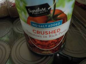 lot 419 image: 12 ct 28 oz Cans Signature No Salt ...