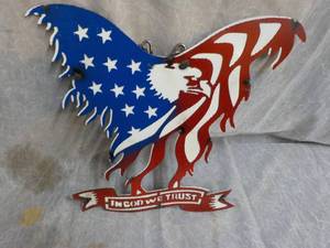 lot 9 image: Handmade Metal 3D In God We Trust a...