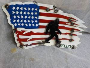 lot 11 image: Handmade Metal 3D Flag Believe with...