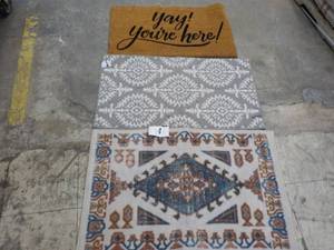 lot 53 image: 2 Floor Mats and 1 Accent Rug new ...