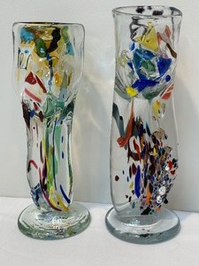 lot 21 image: Two Pete Zelle Art Glass Goblets