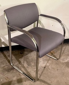 lot 50A image: Pair of Steelecase Chrome Arm Chairs