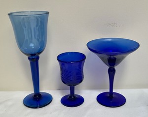 lot 60 image: Cool Cobalt Blue Stemware Grouping
