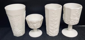 lot 67 image: Variety of Vintage Milk Glass Drink Ware