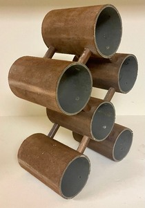 lot 247 image: Wicker and Metal Wine Racks