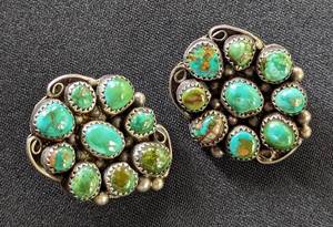 lot 96 image: Two Pairs of Sterling Silver Turquoise and Lapis Earrings