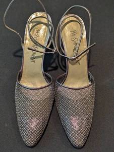 lot 111A image: Vintage Yves Saint Laurent Metallic Heels