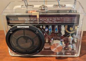 lot 360 image: Vintage Dapy France Portable Lucite and Neon Radio