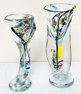 lot 162 image: Pair of Peter Zelle Hand Blown Art Glasses