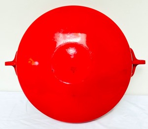 lot 160 image: Vintage Dansk Designs France Kobenstyle Red Enamel Paella Pot