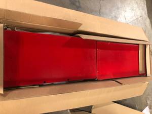 Husky Ready-to-Assemble 24-Gauge Steel Freestanding Garage Cabinet in Red (36 in. W x 72 in. H x 18 in. D)  Customer Returns See Pictures