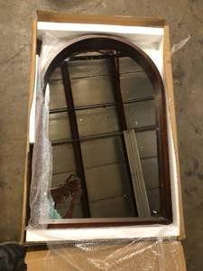 Medium Arch Walnut Brown Classic Mirror (36 in. H x 24 in. W) by Kate and Laurel  Customer Returns See Pictures