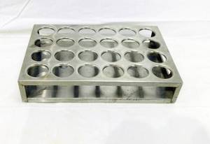 lot 24 image: 24 Slot Stainless Steel Test Tube Rack