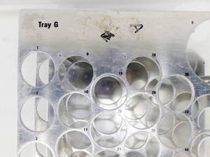 lot 66 image: 63 Slot Stainless Steel Test Tube Rack