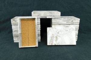 lot 53 image: Lot of 10 Merco Microscope Slide Boxes with Cork Bottom