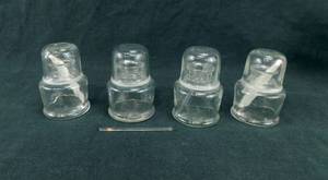 lot 33 image: Lot of 4 Merco Glass Balsam Varnish Bottles