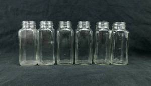lot 56 image: Lot of 6 Clear Glass Bottles