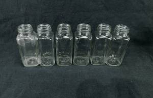 lot 58 image: Lot of 6 Clear Glass Bottles