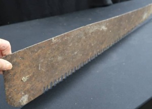 lot 8 image: LONG  VINTAGE SAW BLADE