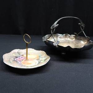 lot 38 image: SILVER BASKET DISH PLUS