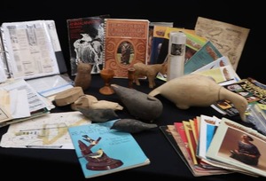 lot 57 image: MASSIVE LOT OF WOOD CARVINGS  PATTERNS  BOOKS