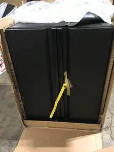 lot 20 image: Husky Regular Duty Welded 24-Gauge Steel 2-Door Garage Base Cabinet in Black (24 in. W x 33 in. H x 16 in. D) Customer Returns See Pictures