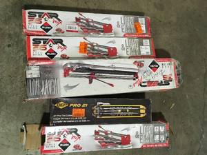 lot 35 image: Lot of Assorted Tile Cutters Various Models and Conditions Customer Returns See Pictures