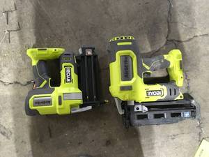 lot 37 image: Lot of 2 Assorted RYOBI  Nailer  Customer Returns See Pictures