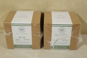 2 6oz Begonia and Bench Candles -Slate, Harvest & Hearth