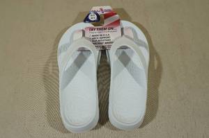 Nuusol Unisex Cascade Flip Flops -Womens 9, Mens 8, White
