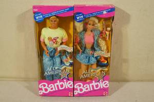 2 Vintage Barbie Dolls -All American Ken and Barbie