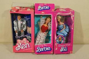 3 Vintage Barbie Dolls -Ken, Barbie & PJ