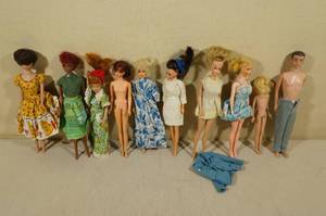 Vintage Barbie, Midge, and Skipper Dolls
