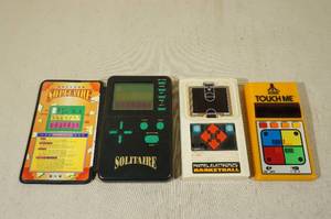 3 Vintage Handheld Games -Atari, Basketball & Solitaire