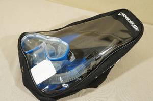Cressi Adult Palau Fin Snorkel Set -SM Blue